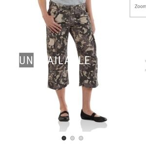 Carhartt Camo Cropped Cargo Gorp Hunting Work Pants Outdoor Street Durable Sz 6